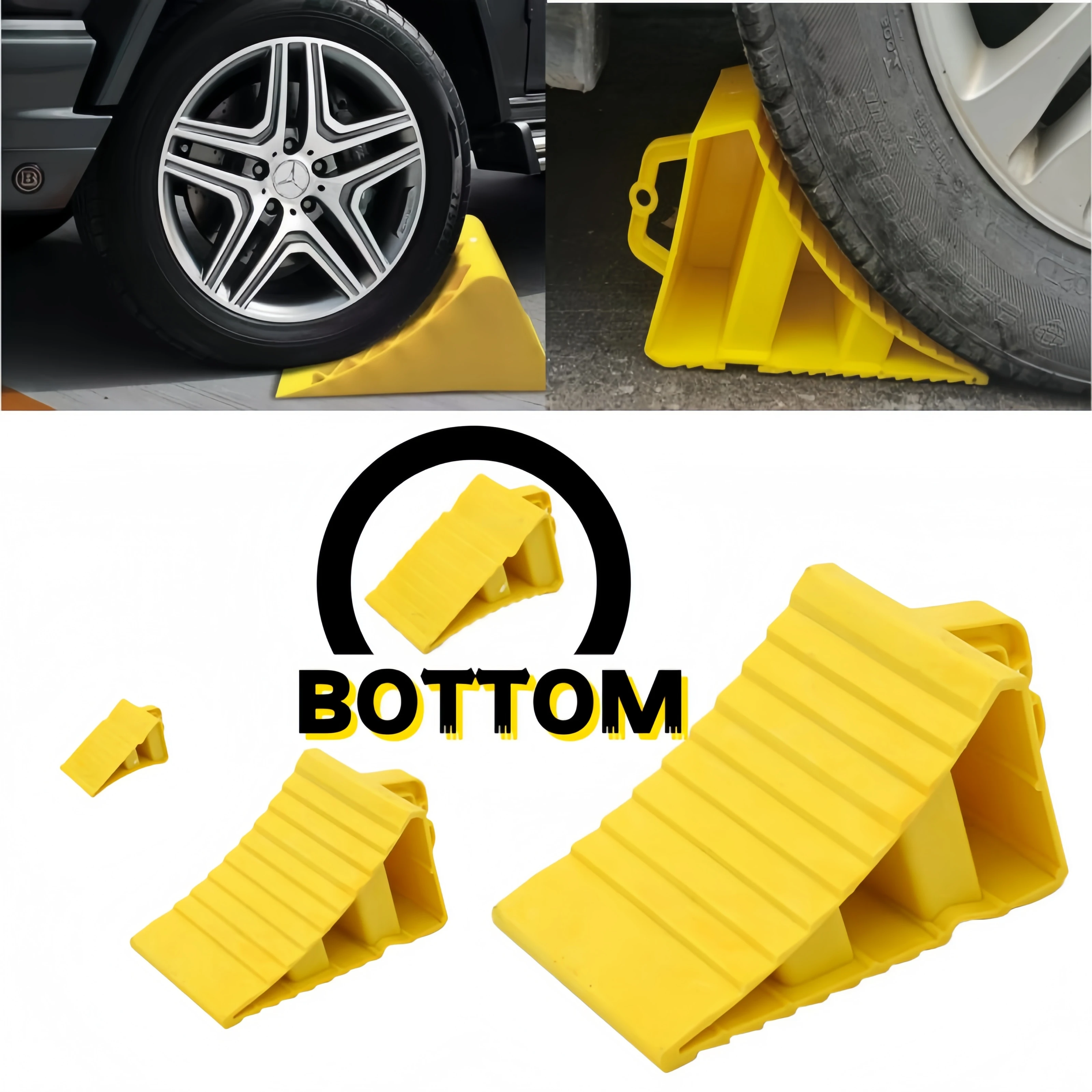 Portable Car Wheel Chock Anti Slip Tire Stop Block Heavy Duty Parking Wedge Truck Trailer RV Safety Portable Vehicle Accessory