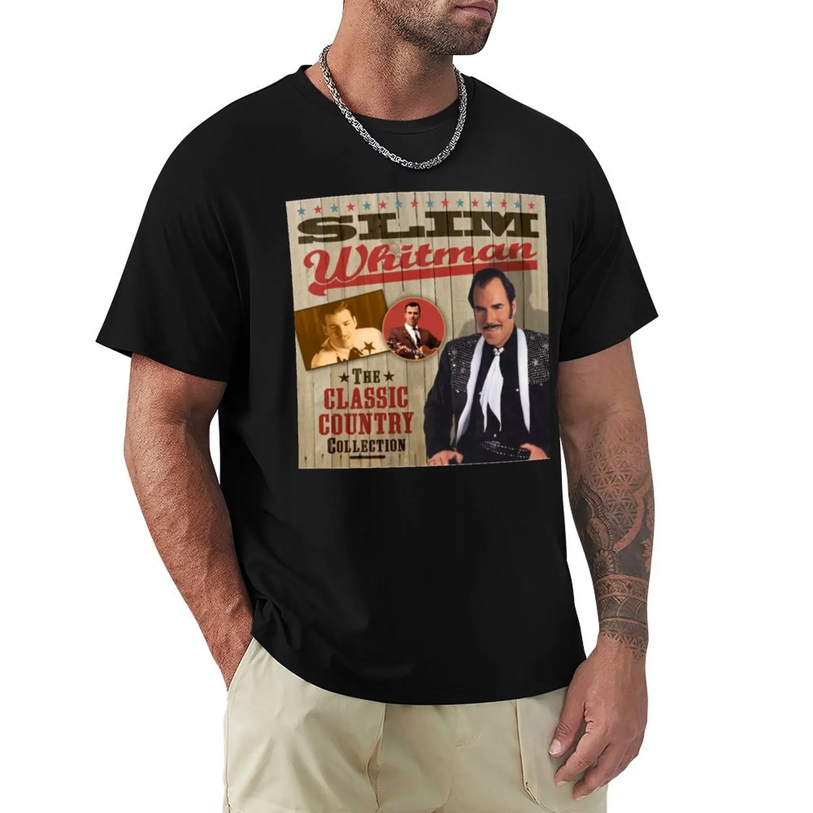 Slim-Whitman---The-Classic-Country-Collection-Classic T-Shirt Повседневная модная футболка с коротким рукавом из хлопка