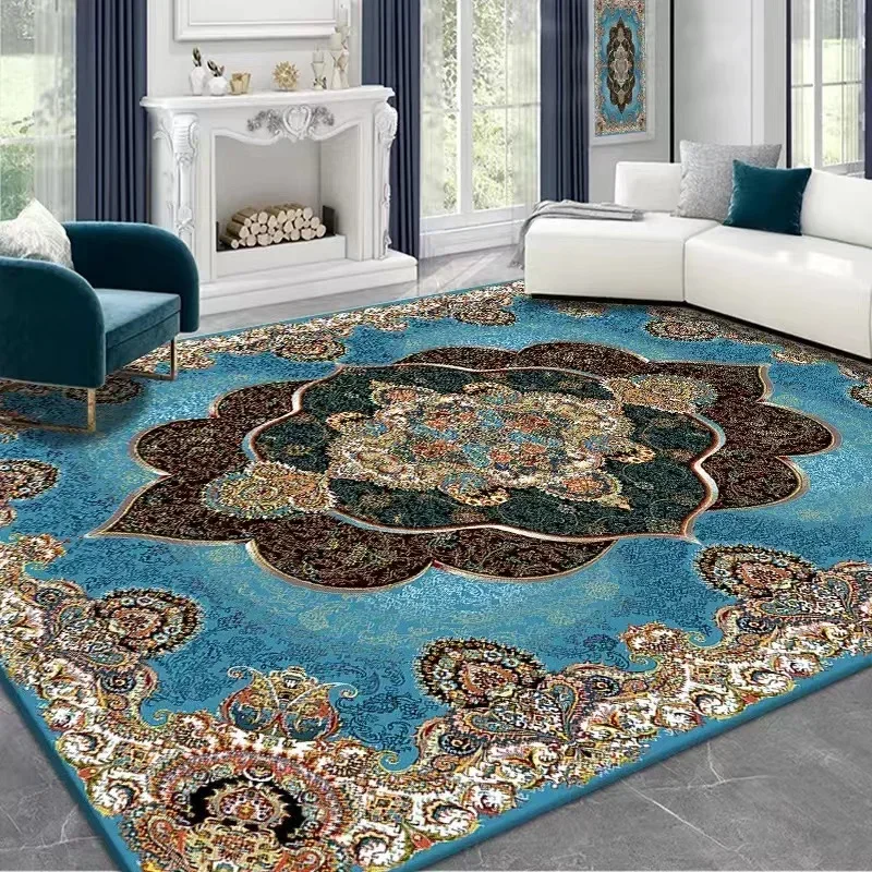 Vintage Persian Red Carpet Living Room High-end Luxury Rug Bohemia Bedroom Decor Rug Tea Table Anti-slip Large Area Mat Washable