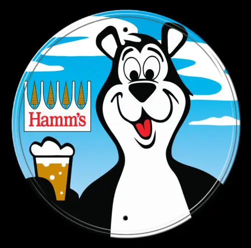 HAMM'S BEER OFFICIALLY LICENSED ROUND ALUMINUM SIGN