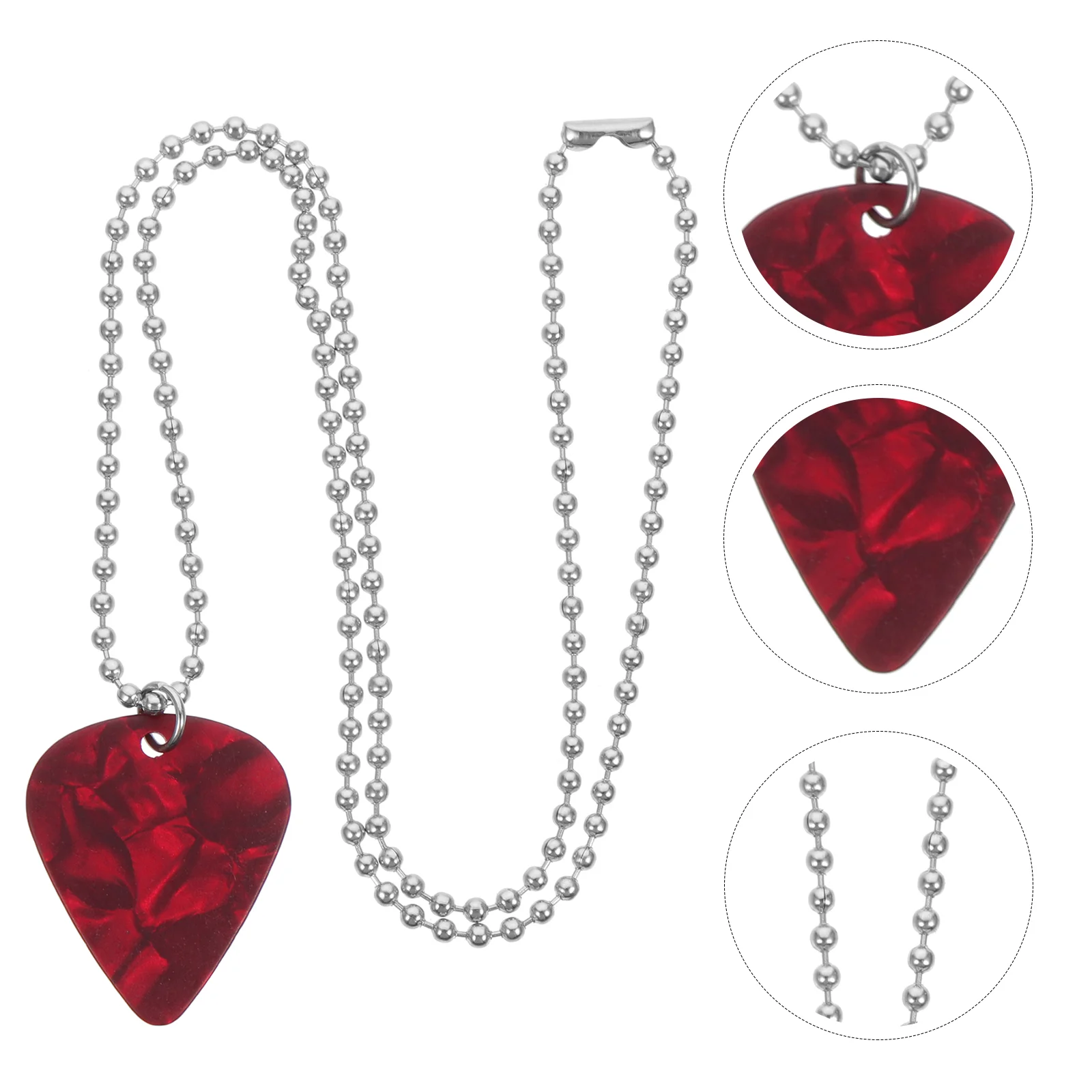 Pick Necklace Necklaces Guitar Pendant Rock and Roll Stainless Steel Cool Miss Chain