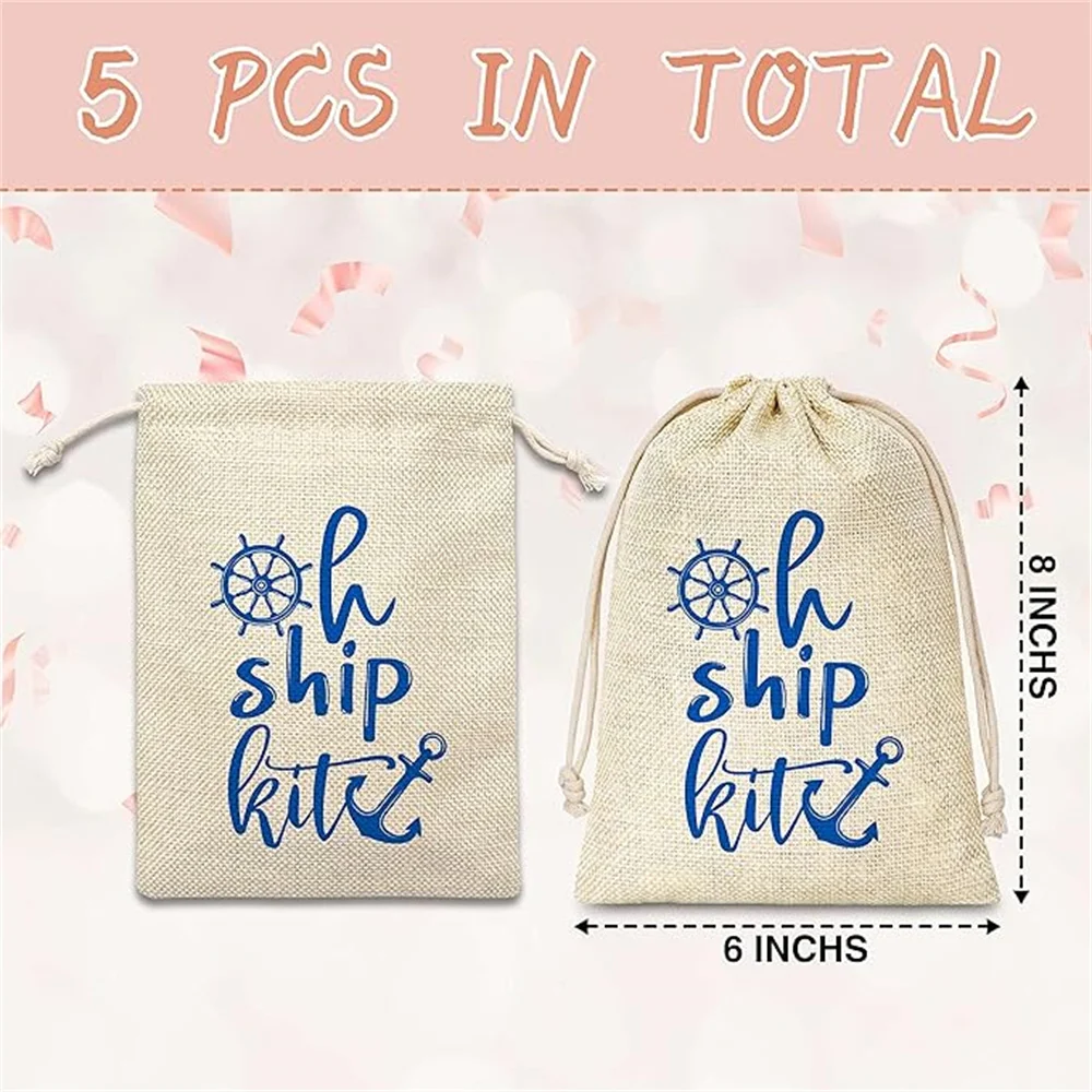 

Hangover Kit Bags, Girls Trip Nashville Themed Survival Recovery Kit Bag With Drawstring, 5 Pcs Wedding Cotton Gift Bags, Bridal