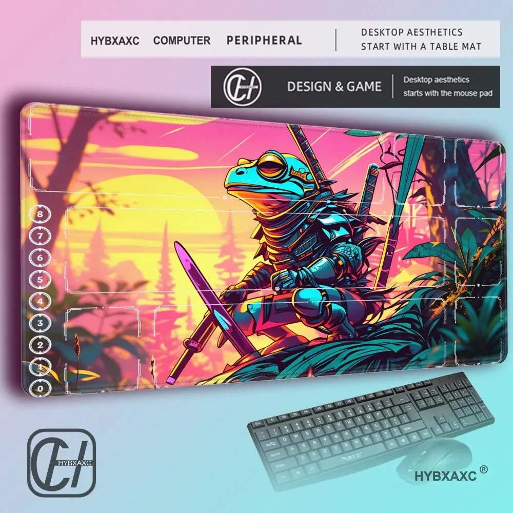 HYBXAXC Frog Knight Desk Mat Epic Fantasy Art,  Mousepad with Warrior Toad, DnD Aesthetic for RPG Workspace Dungeon Master Decor