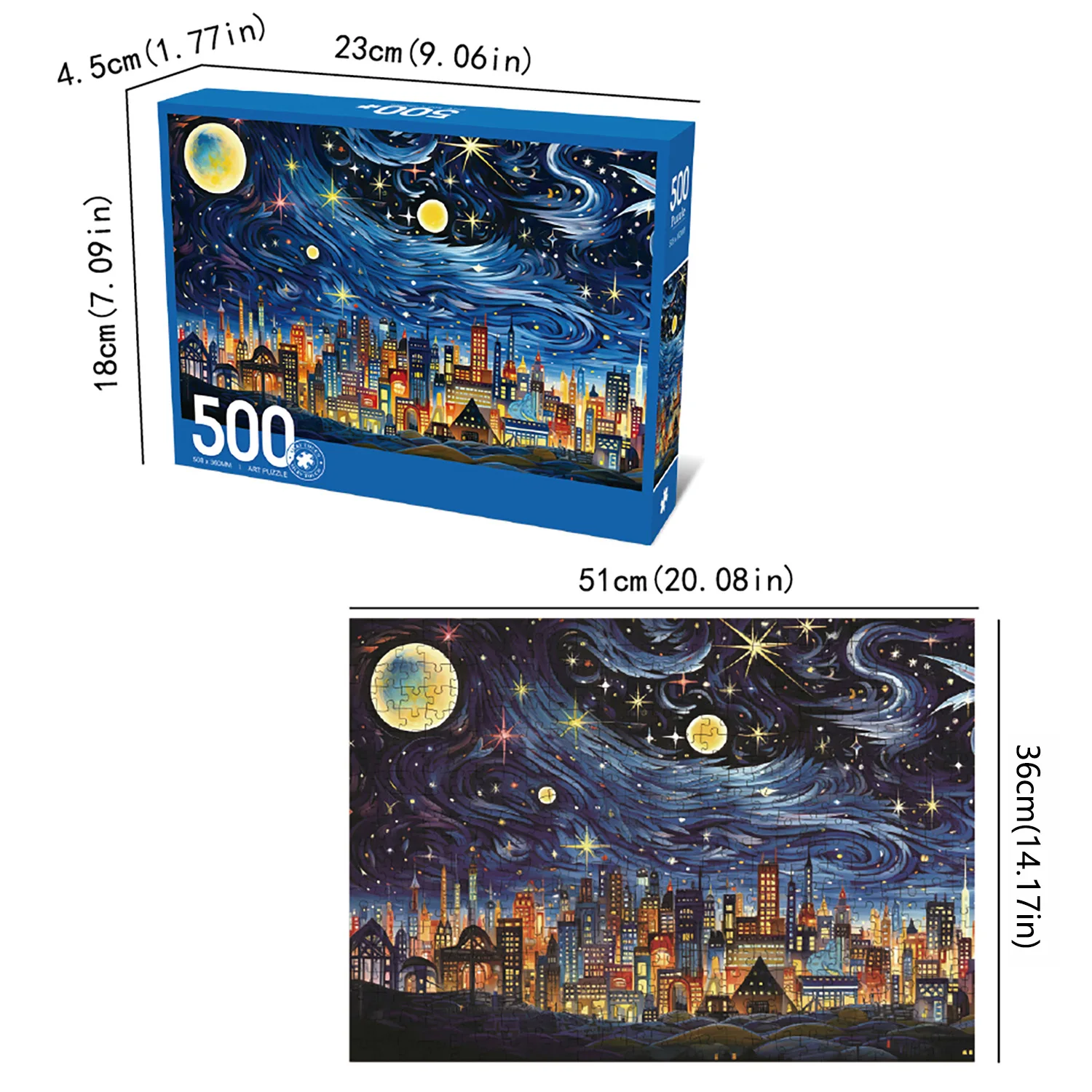 500 piezas escena nocturna Material de terciopelo rompecabezas de suelo para adultos juegos de decoración del hogar diversión familiar juguetes educativos para niños