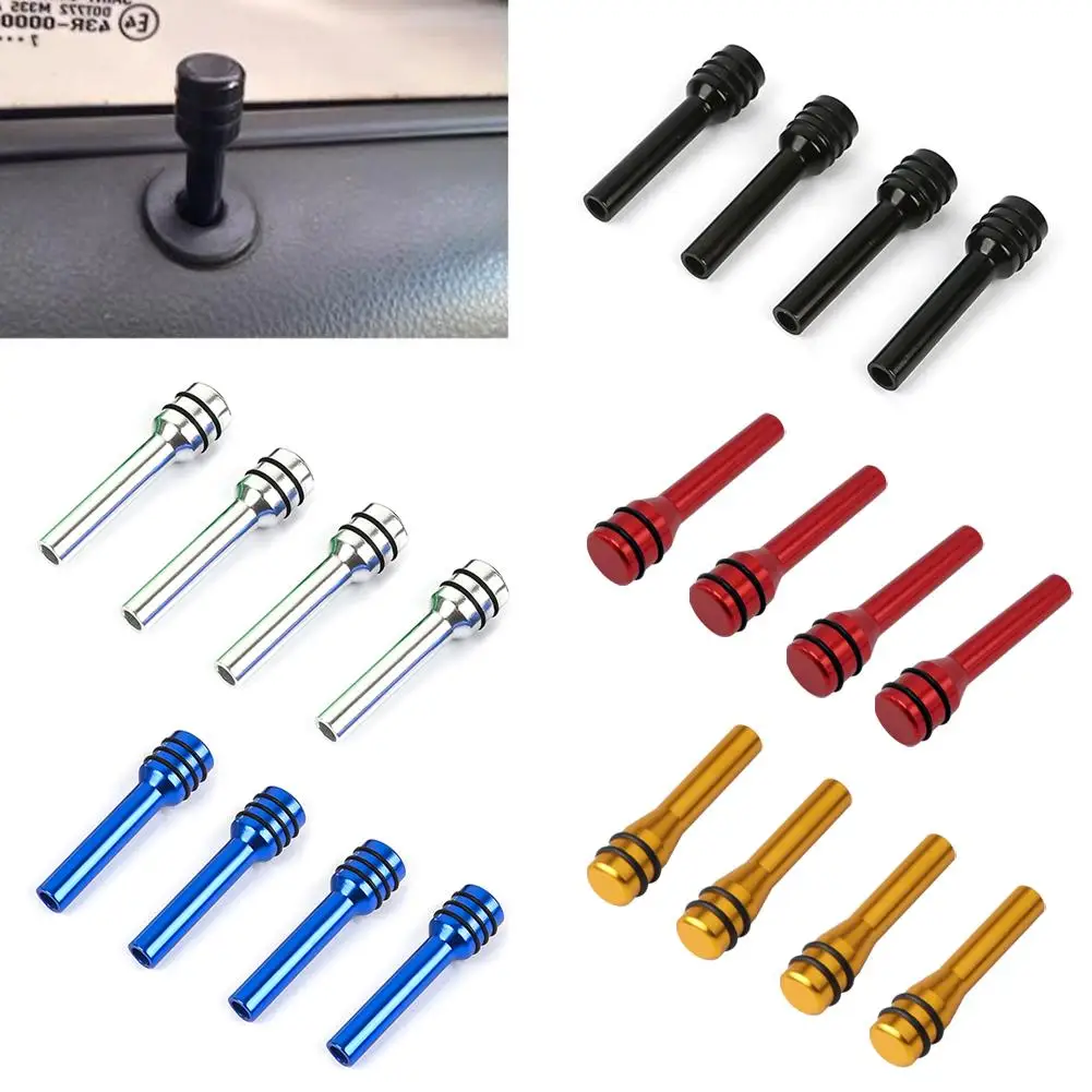 

4PCS Universal Car Truck Interior Door Lock Knob Pull Auto Pins Knob Security Alloy Car Pins Lock Aluminum Door P0K9