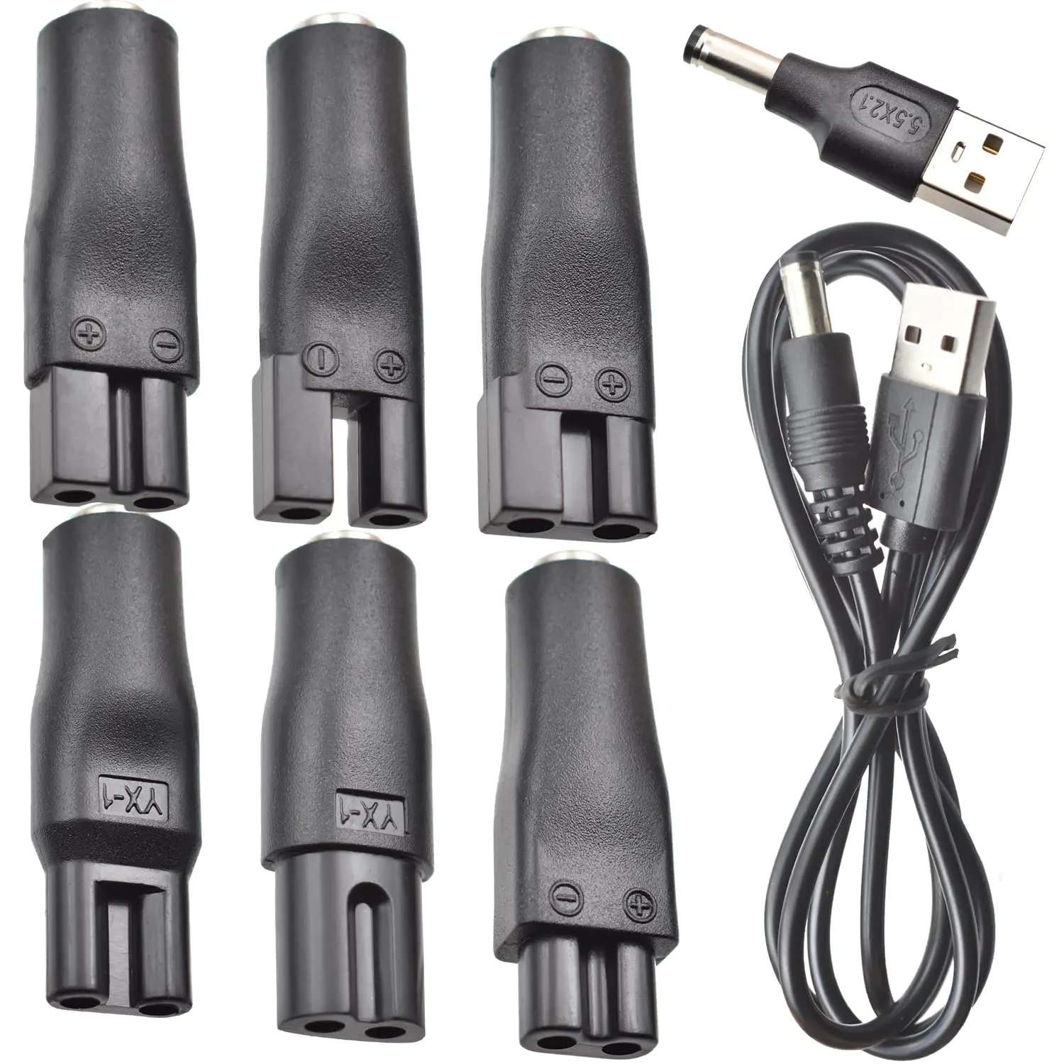 LISI 8 Stück Netzkabel, 5 V, universelles Ersatz-Ladegerät, USB-Adapter für alle Arten von Haarschneidemaschinen, Bartschneidemaschinen, Rasierer, Schreibtischlampen