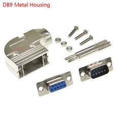 1Pcs DB9 Metal Housing Hood Right Angle Shell For D-SUB 9 Pin 2 Rows DB9 Pin Serial RS232 connector