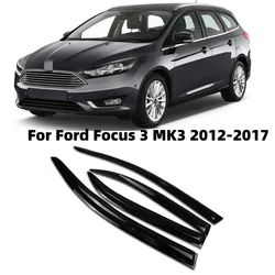 For Ford Focus 3 MK3 2012-2017 Car Accessories Window Visors Rain Sun Guard Vent Wind Deflector Weathershield Slim Moulding Trim