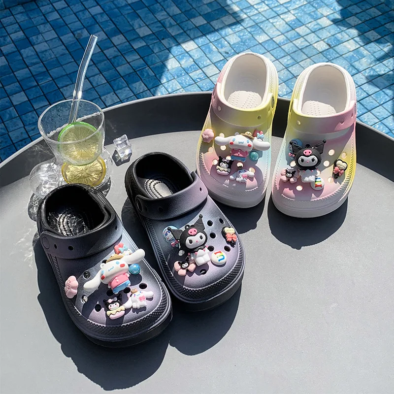

Sanrio Kuromi Girl Summer Garden Shoes Sandal Cinnamoroll Slippers New Cartoon Anime Nonslip Wear Resistant Sandals Fashion gift
