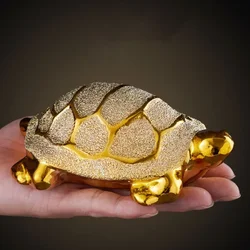 Longevity Turtle Desk Decoration Gold Decorative Figurines Money Turtle Ceramic Car Home Living Room Decor Home Accessories