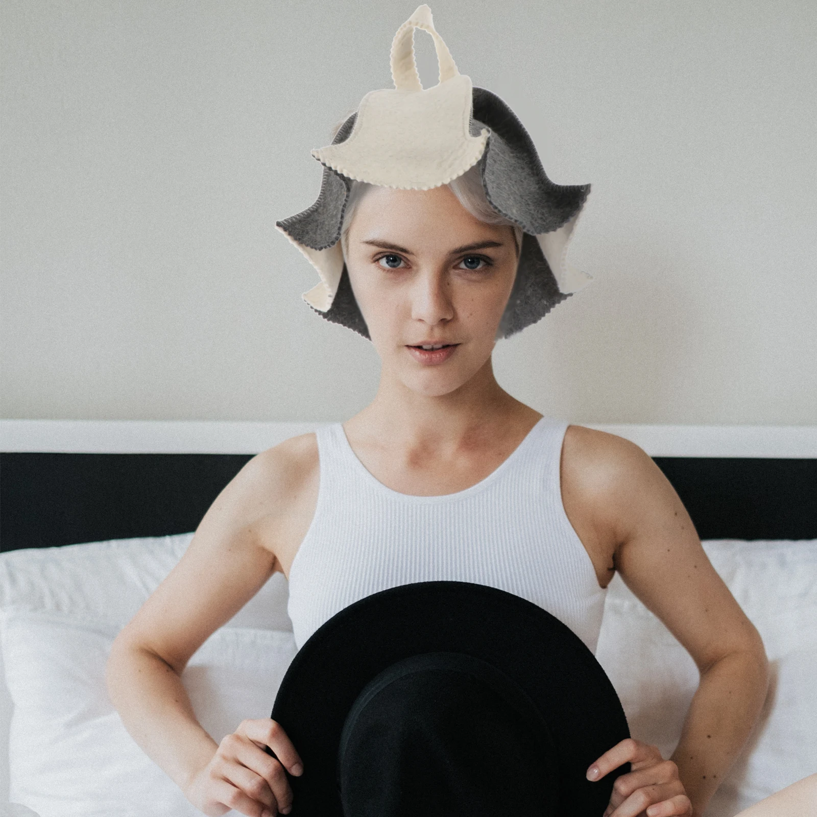 

2 Pcs Sauna Cap Dry for Hair Hats Accessories Absorbent Heat Insulation Felt Women Steam Room Women's