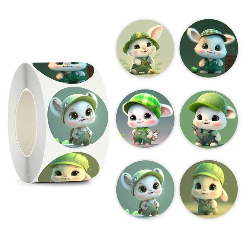 100-500pcs Cartoon Cute Sticker, Reward Praise Roll Sticker Learning Label, Envelope Seal Handmade Notebook Phone Sticker