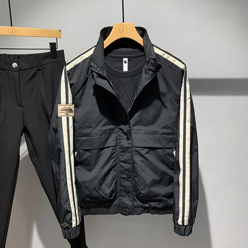 Cool Street Style Jacket Men's Spring Autumn 2024 New Popular Slim Fit Korean Version Casual Top Youth Fashion Outerwear