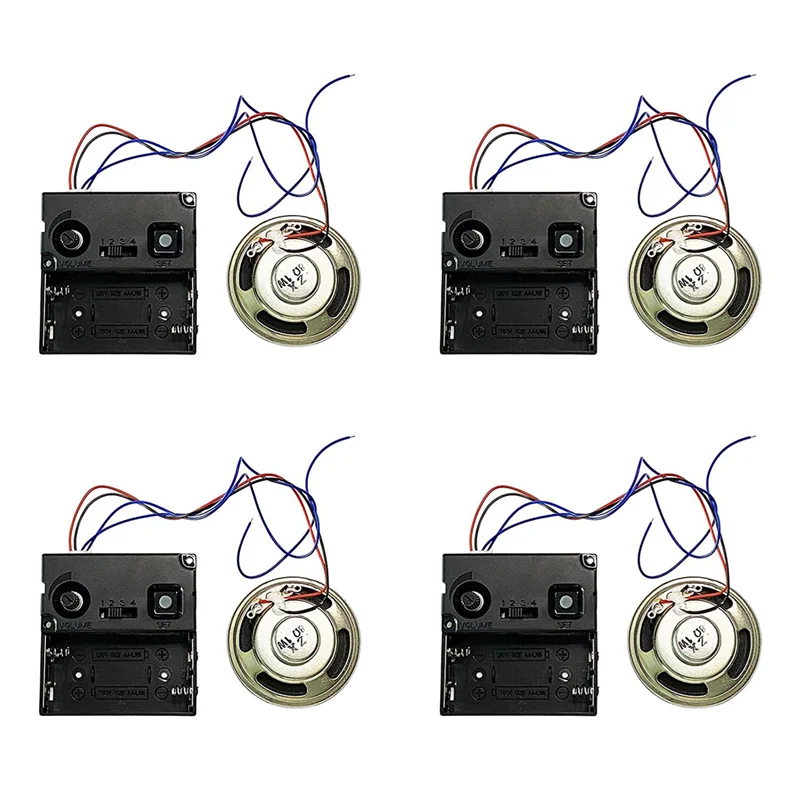 ABUN-4X Music Chime Box With Horn Repair Parts,Wall Clock Mechanism Quartz Clock Parts,Clock Accessories,Melody Mechanism