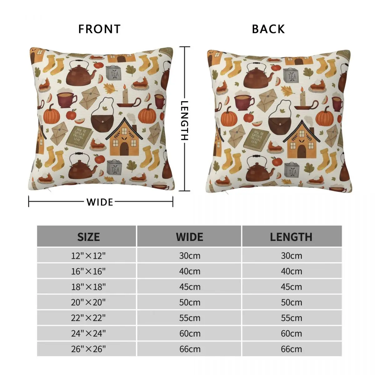 Autumn Cottage Days Square Pillowcase Polyester Linen Velvet Pattern Zip Decor Pillow Case Home Cushion Cover 18