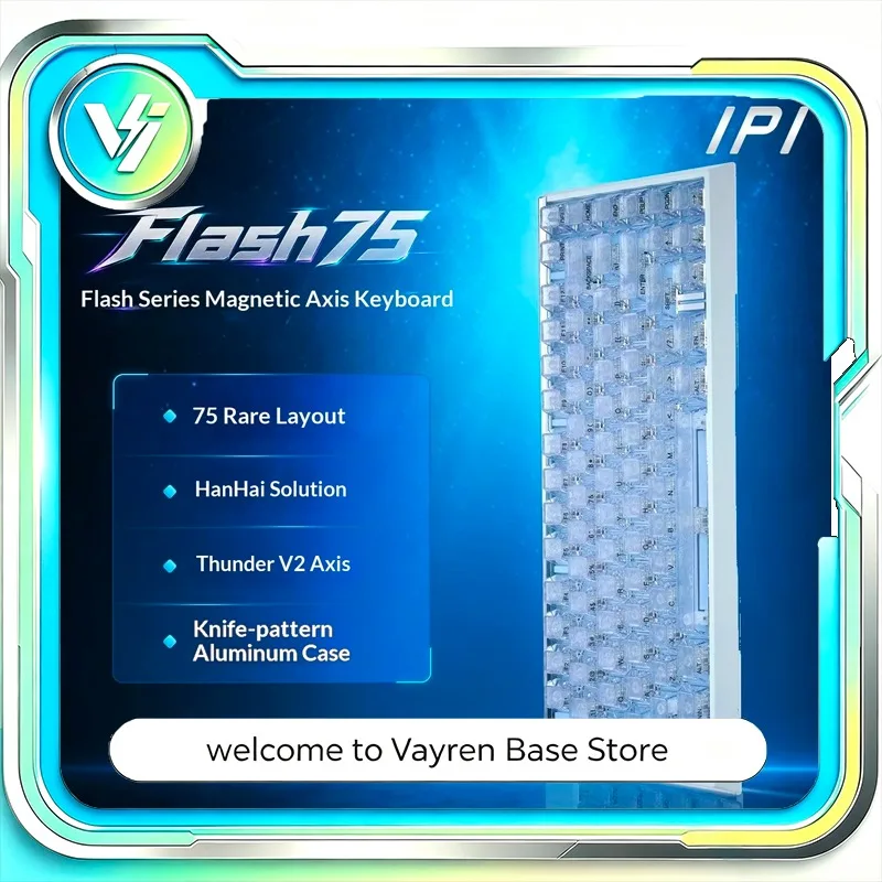 IPI for FLASH75 Pro Magnetic Switch Keyboard RT0.01 HIFI 68Key SOCD Gemini Edition Hot Swap RGB for Gaming Gamer Gifts