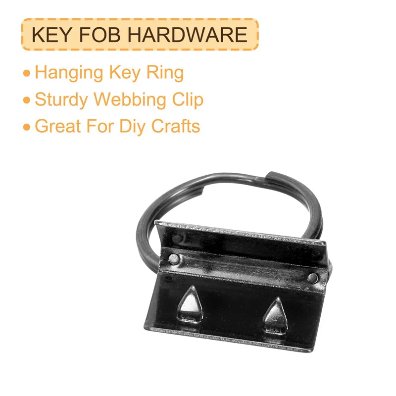 ABJO-Key Fob Hardware con anillos de llavero para correas de bolso, llavero de Metal negro, llavero con anilla, Hardware 20 piezas