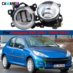 2 Pieces 30W Angel Eye LED Fog Light Daylight For Peugeot 206 206+ 2009 2010 2011 2012 Car Right + Left Fog Lamp DRL H11