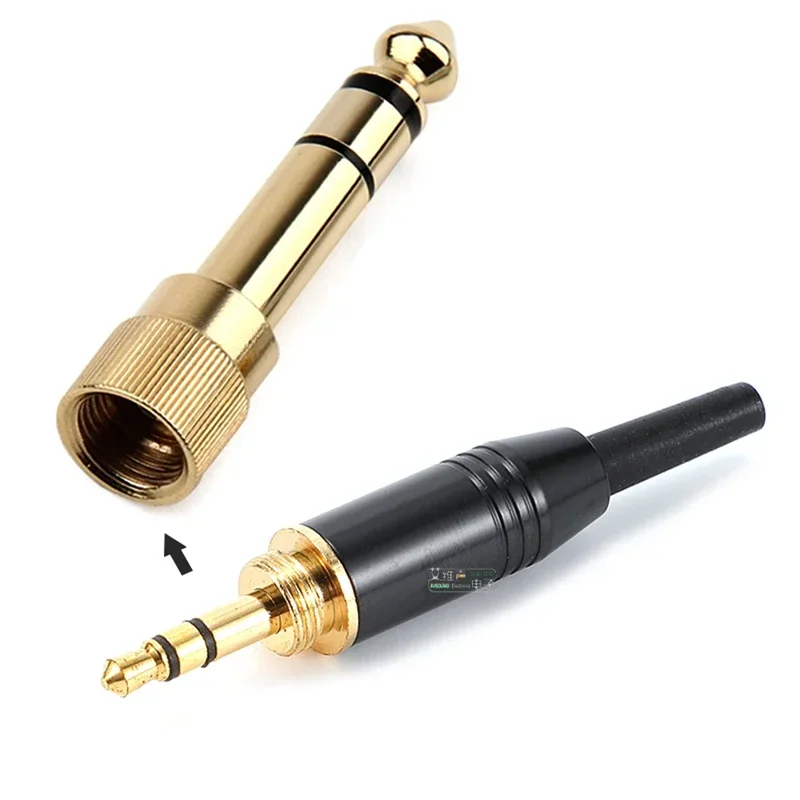 1Pcs 3.5mm earphone welding audio cable plug 3 sections 4-pin AUX terminal small three-core car phone pocket with lock Thread