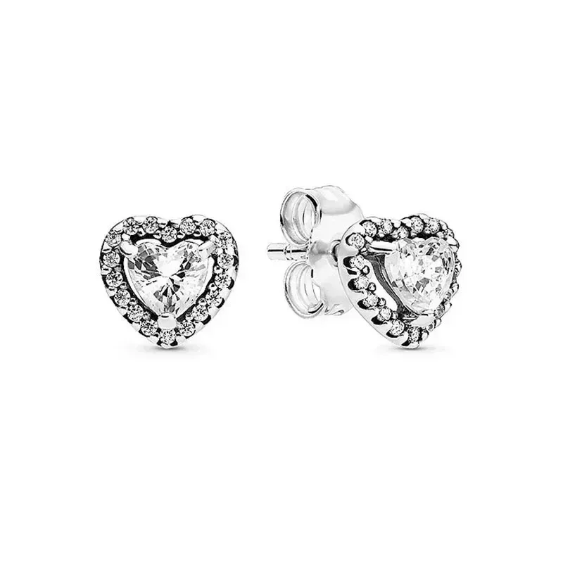 Herzförmige, funkelnde Ohrringe aus 925er Sterlingsilber als Überraschungsgeschenk für Frauen – Detail 21