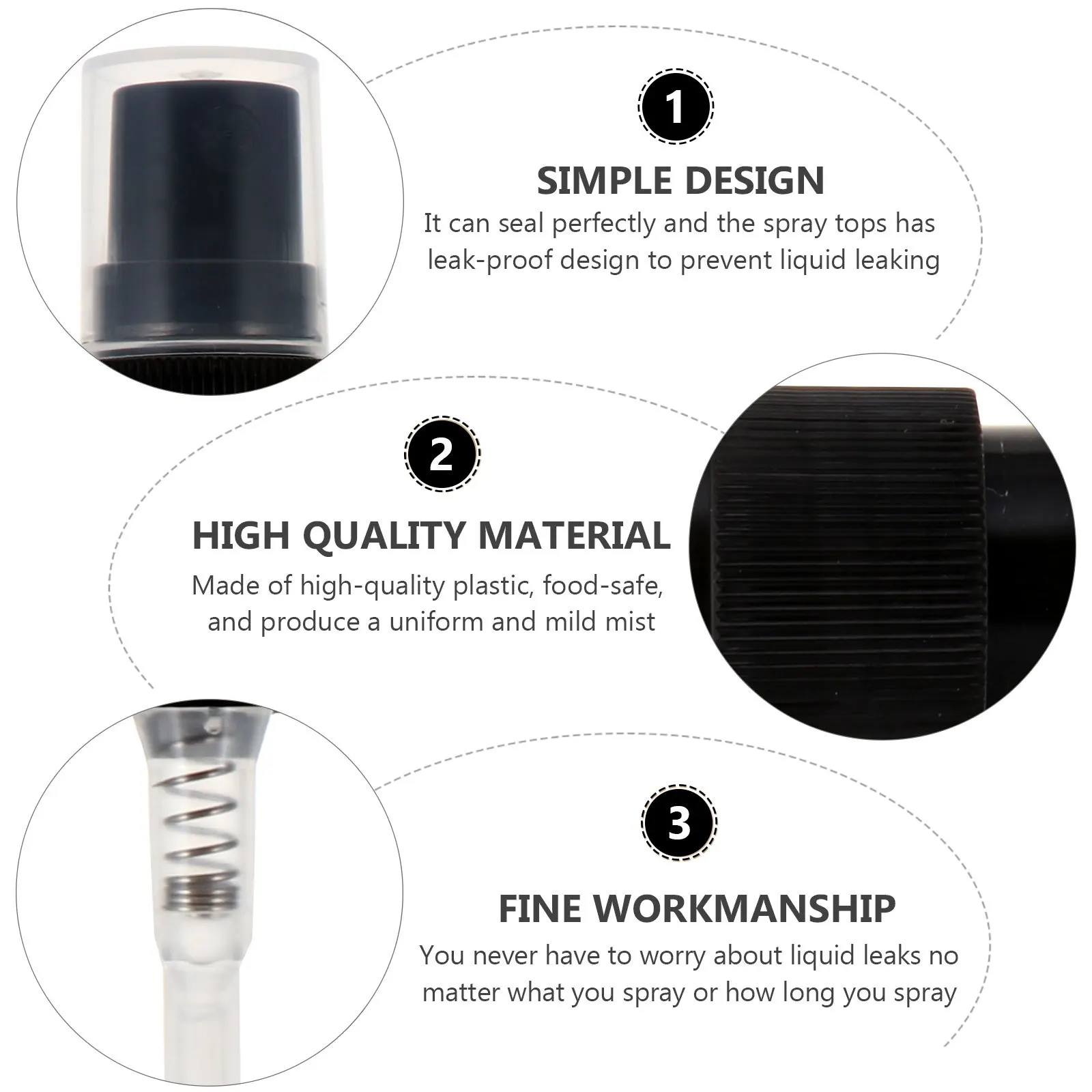 20Pcs Spray Replacement Heads Sprayer Tops for Essential Oils Perfumes Cleaning Products Aromatherapy Bathroom Odor