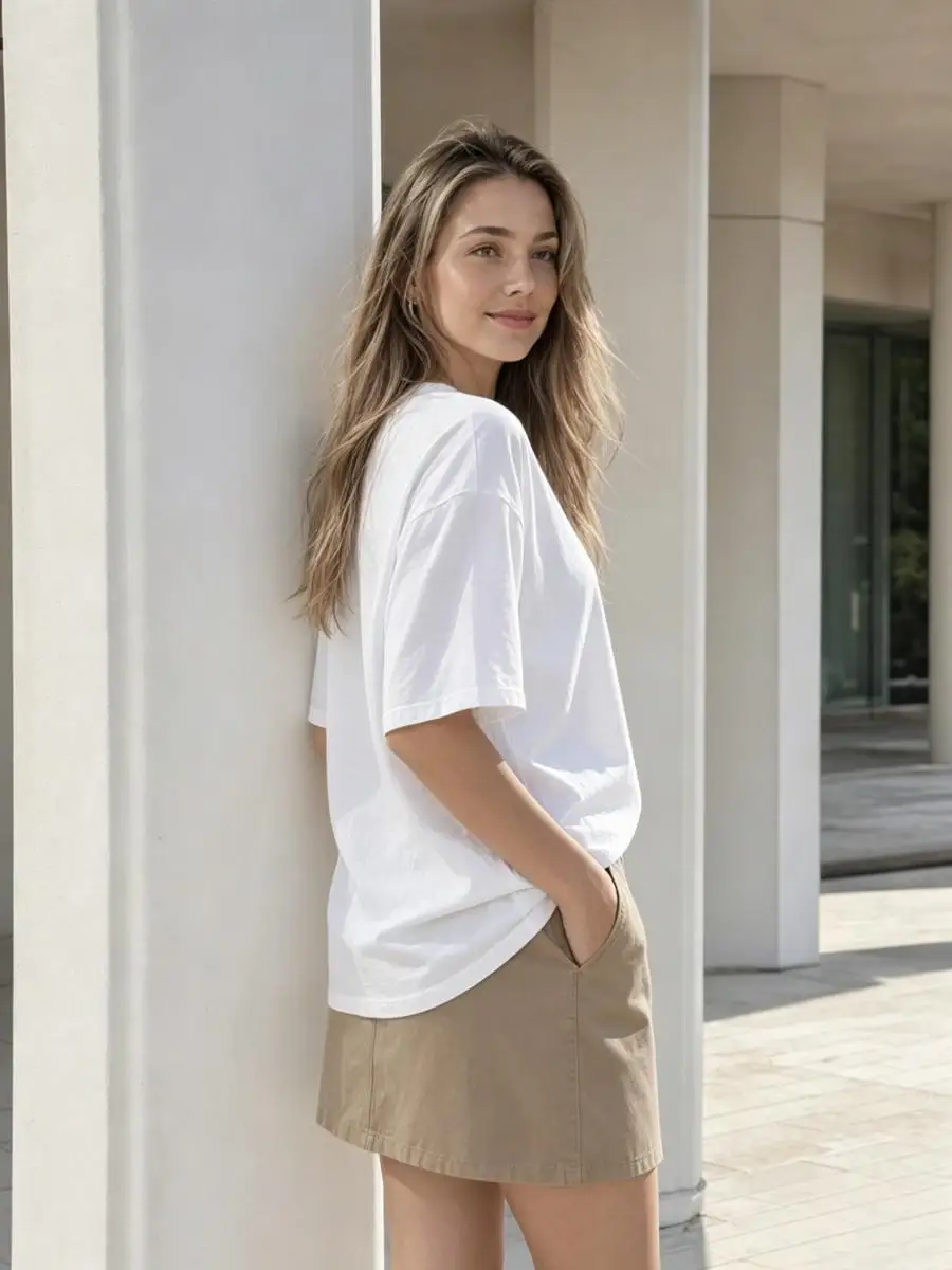 T-Shirts aus leichtem Modal mit O-Ausschnitt, elegant, für das Büro, zum Spazierengehen, für Damen, zart, modern, alternatives Kleidungsstück, vielseitig, polychrom