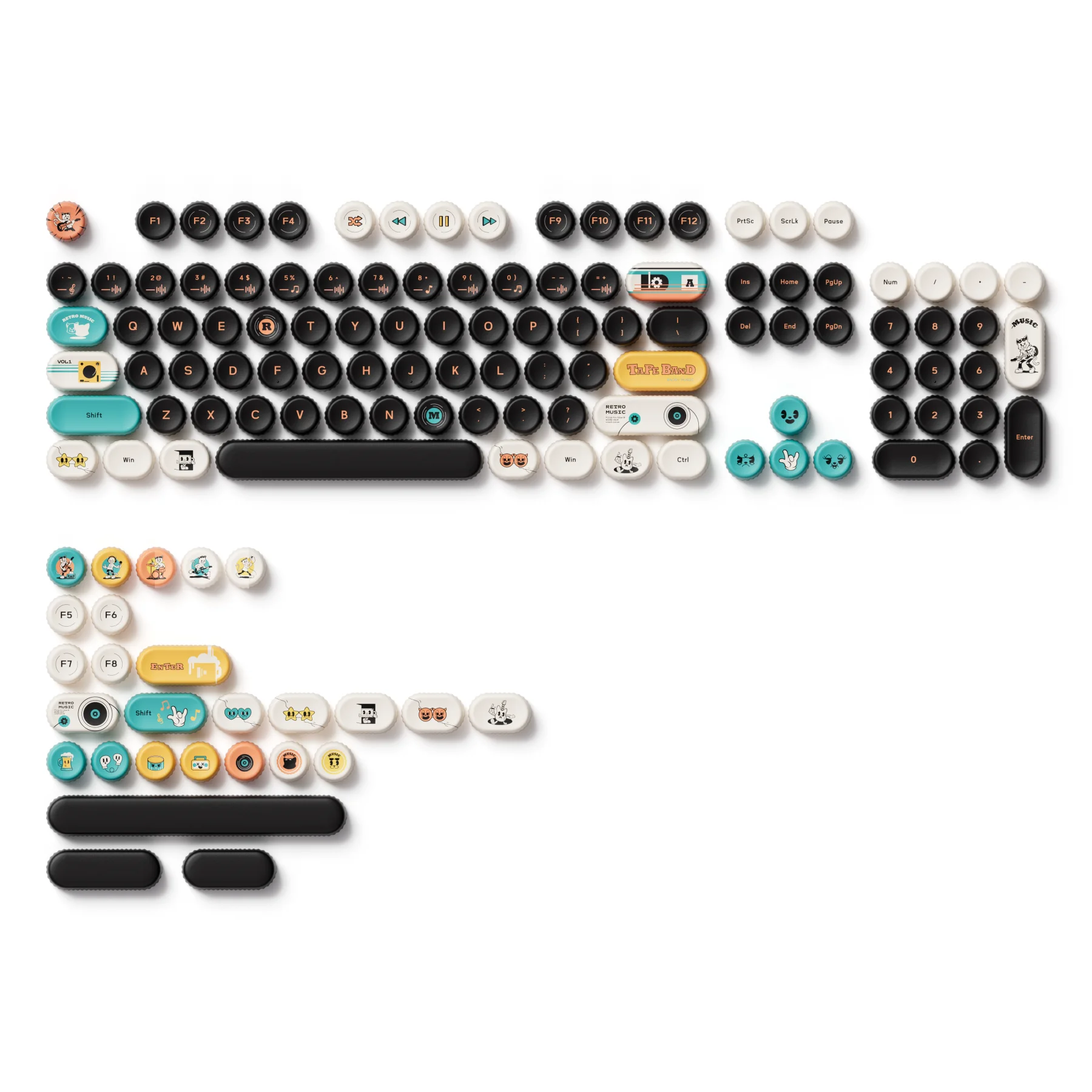 

Akko Cute Keycap Set 131 Keys PBT Dye-sublimation Bottle Cap Profile Keycaps for 65 75 TKL Full Size Layout Mechanical Keyboard