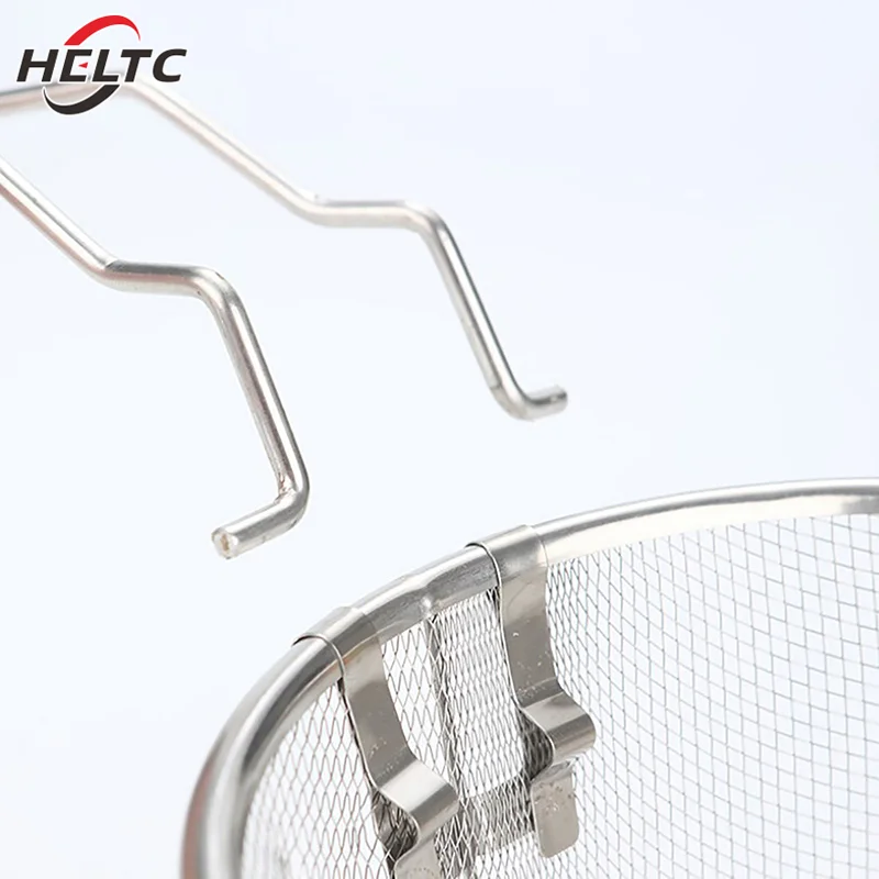 Stainless Steel French Chip Frying Strainer Basket Deep Fry Basket Kitchen Round Fryer Wire Mesh With Handle Wire Colander Nets