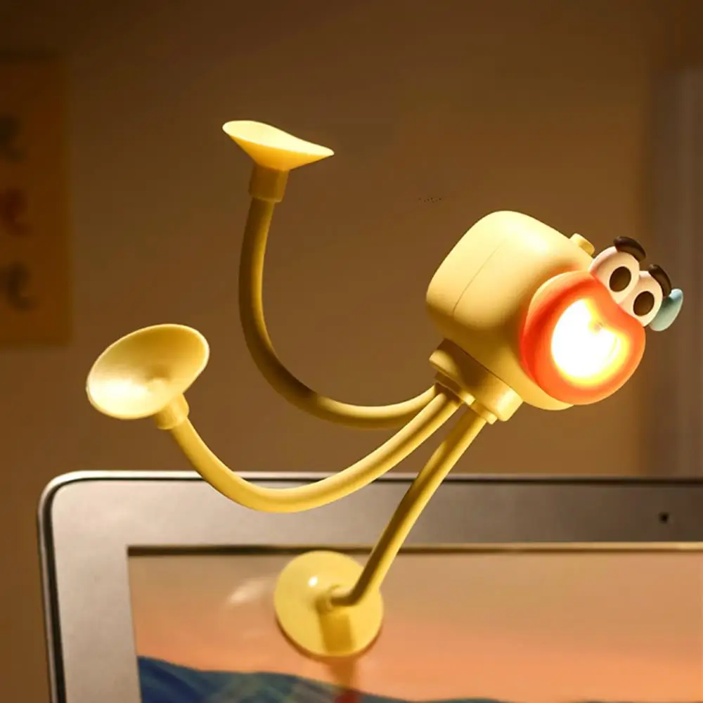 Mini veilleuse de poulpe de dessin animé créatif, animal mignon, lampe à LED portable, décoration de chambre drôle, peut être utilisée comme support de téléphone, 1PC