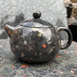 Natural Jade Teapot Real Chinese Luoyang Plum Blossom Jades Stone Kung Fu Teapots Hand-carved Health Tea Kettle Gongfu Teaware