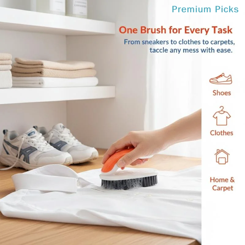 portable1PC Cleaning Brushes Soft PP Bristles With Handle Perfect For Shoes Clothes Home Use Shoe washing brush