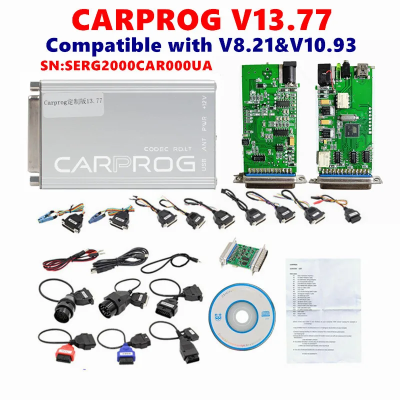 

Carprog V13.77 SERG2000CAR000UA Carprog 13.77 Full Adapters CarProg Online Programmer Auto Repair ECU Chip Tuning Interface