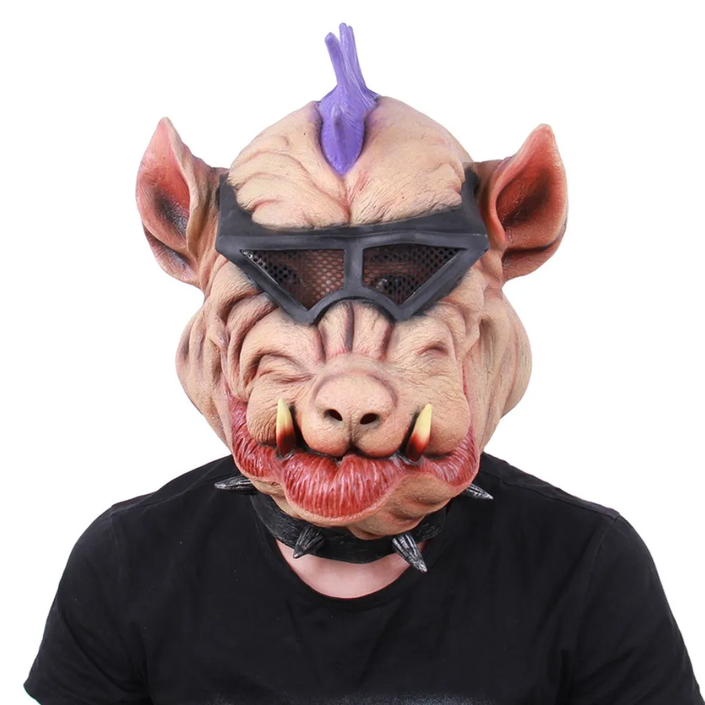 

Pig Head Mask Cosplay Ninja Animal Full Face Latex Helmet Bloody Demon Headwear Halloween Masquerade Party Costume Prop