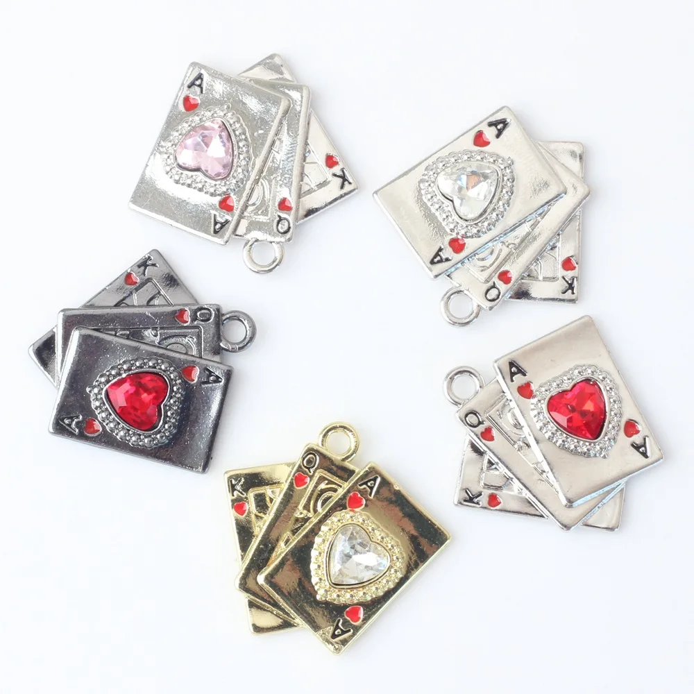 Zinc Alloy Charms Poker Charms 10pcs /lot For DIY Fashion Jewelry Making Accessories