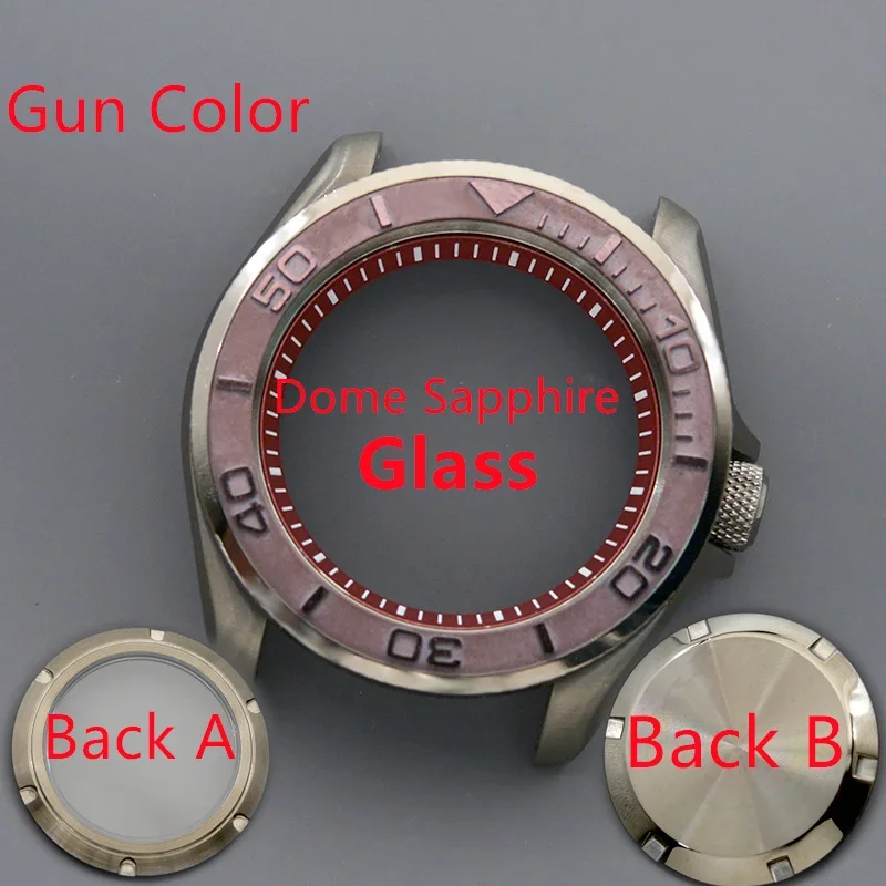 Men's Watch Case Fit NH34 NH35 NH36 Automatic Movement Sapphire Glass 200M Waterproof Gun Colour Case Design SKX007 SKX009 image 3
