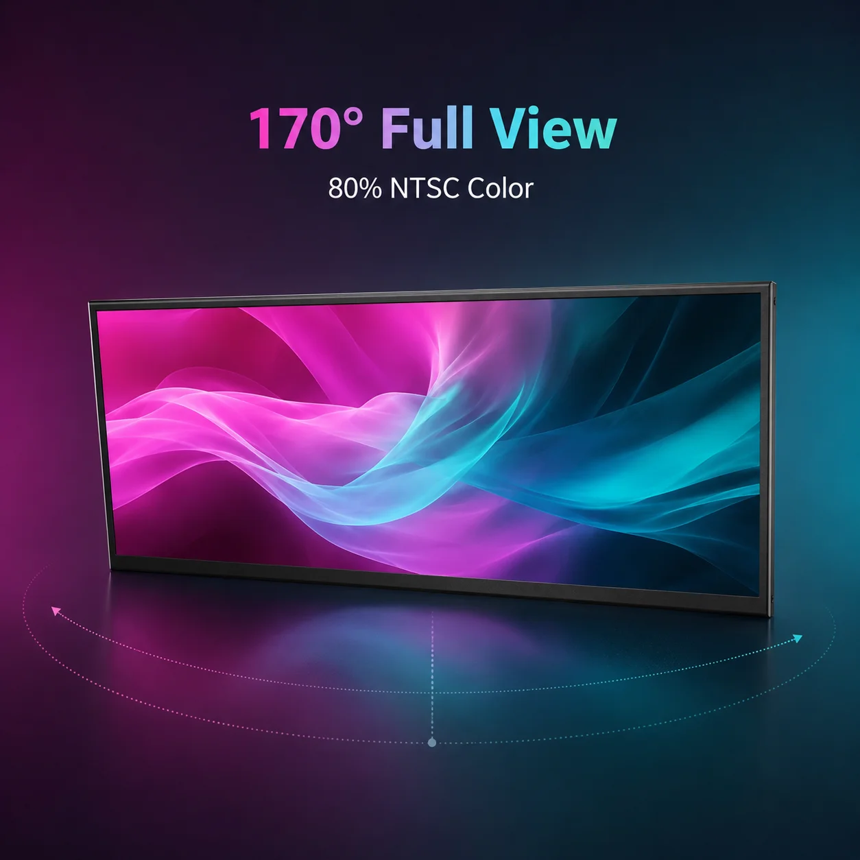 LESOWN 12.3 Inch Ultra-wide Display Portable Monitor 16:6 IPS Panel Driverless Touch Screen for Mini PC