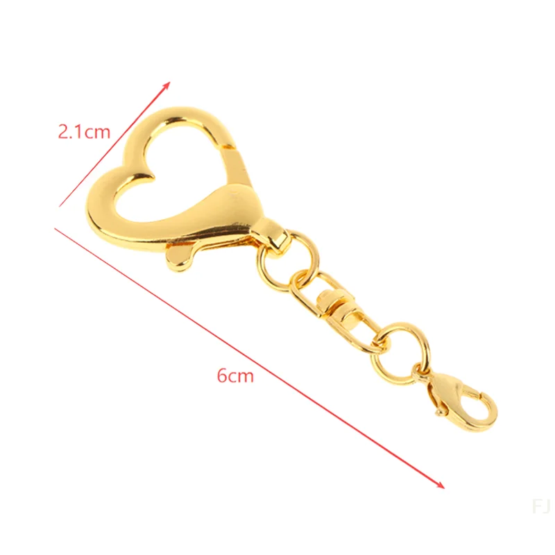 [YU]5/10Pcs Heart Lobster Clasp Chain Connector For DIY Jewelry Making Findings Key Chain Accessories