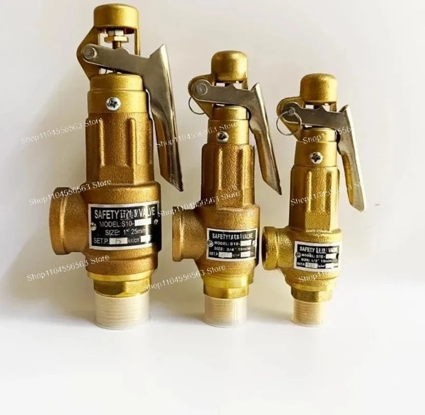 1pc Adjustable Brass Safety Relief Valve DN15 DN20 S10 S10L with Bronze Thread for Water Steam System Pressure Control
