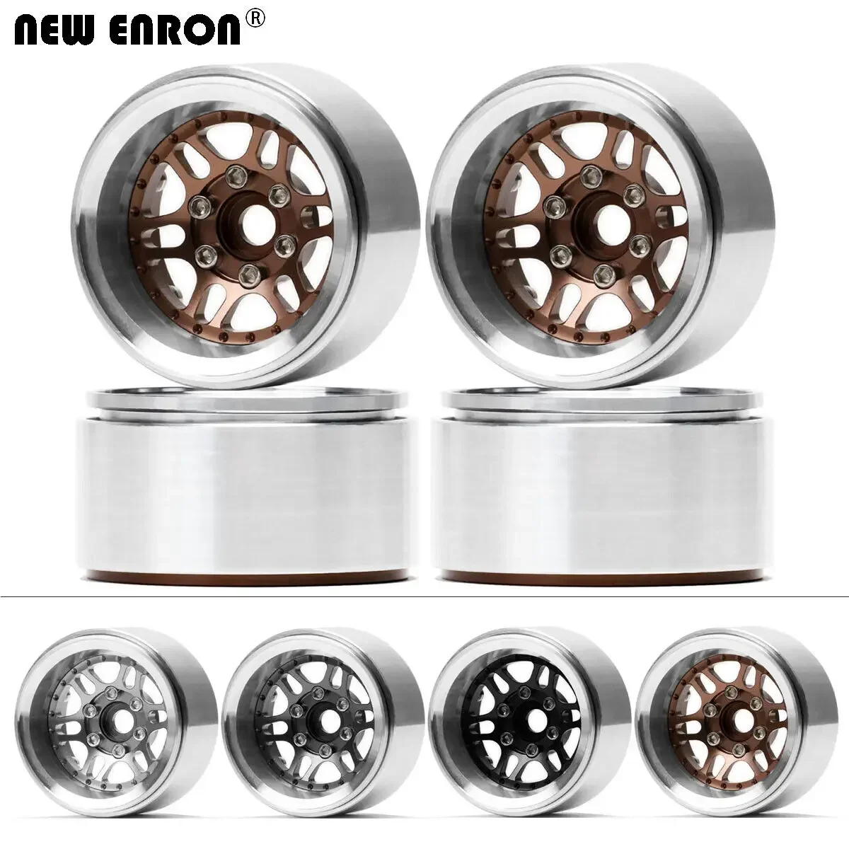 

Aluminum Negative Offset 1.9 INCH Beadlock Wheel Rim for 1/10 RC AXIAL SCX10 TRAXXAS TRX4 Redcat