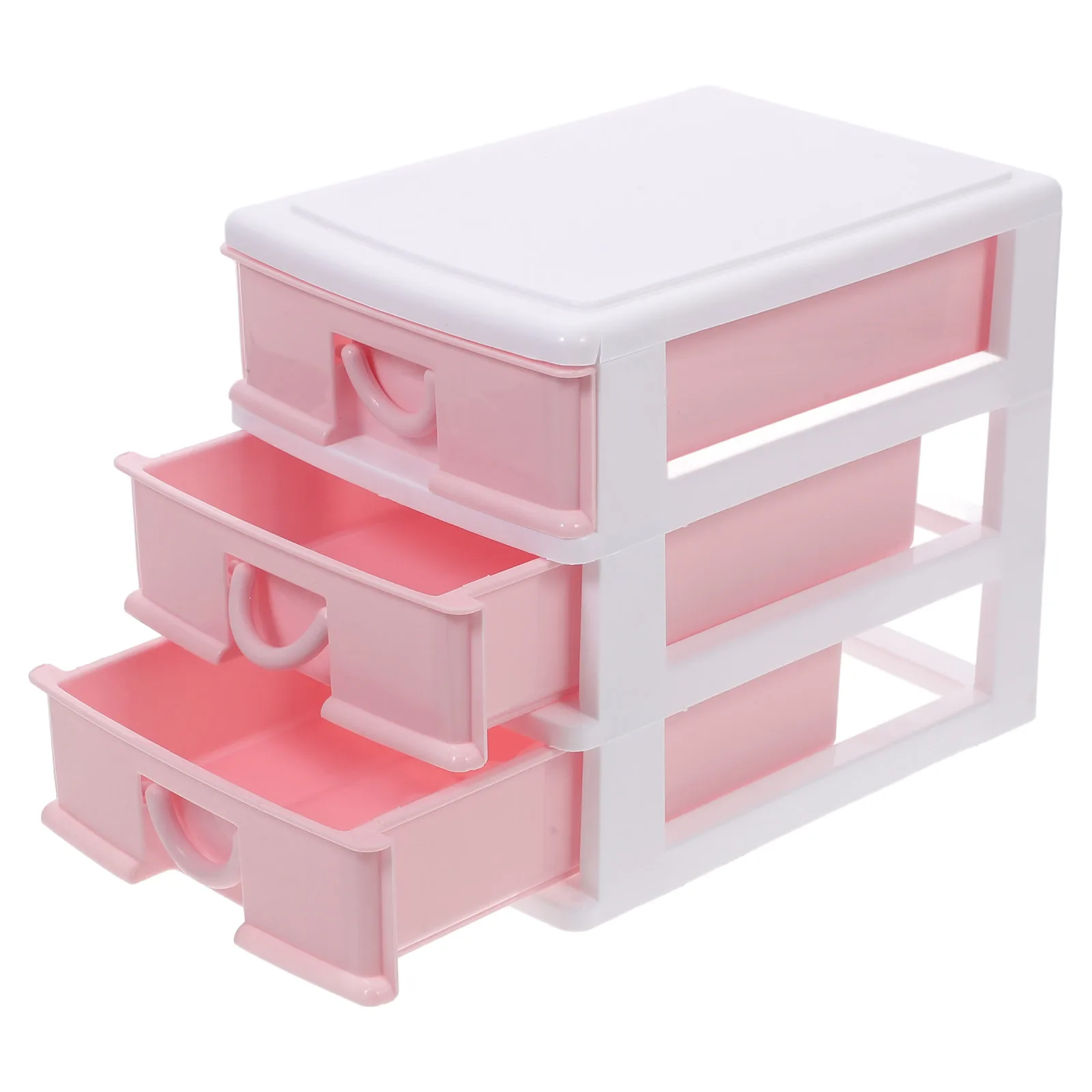 

Storage Box Transparent Drawer Organizer Multifunctional Desk Kitchen Stationary Pink Small Office Plastic Storage Box