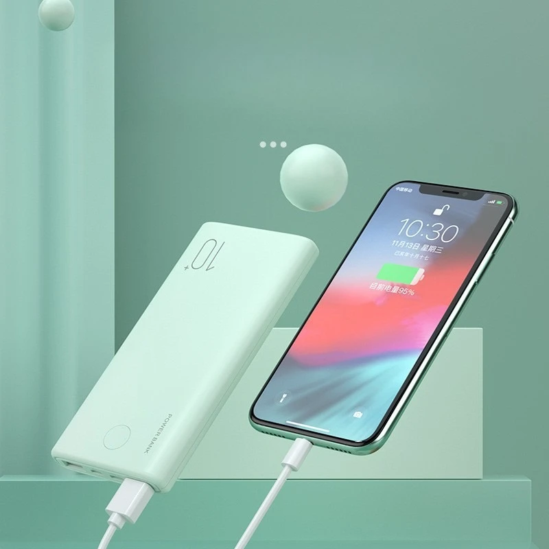 شاحن محمول فائق النحافة بقدرة 10000 مللي أمبير في الساعة، بنك طاقة عالي السعة لهواتف iPhone وSamsung وXiaomi
