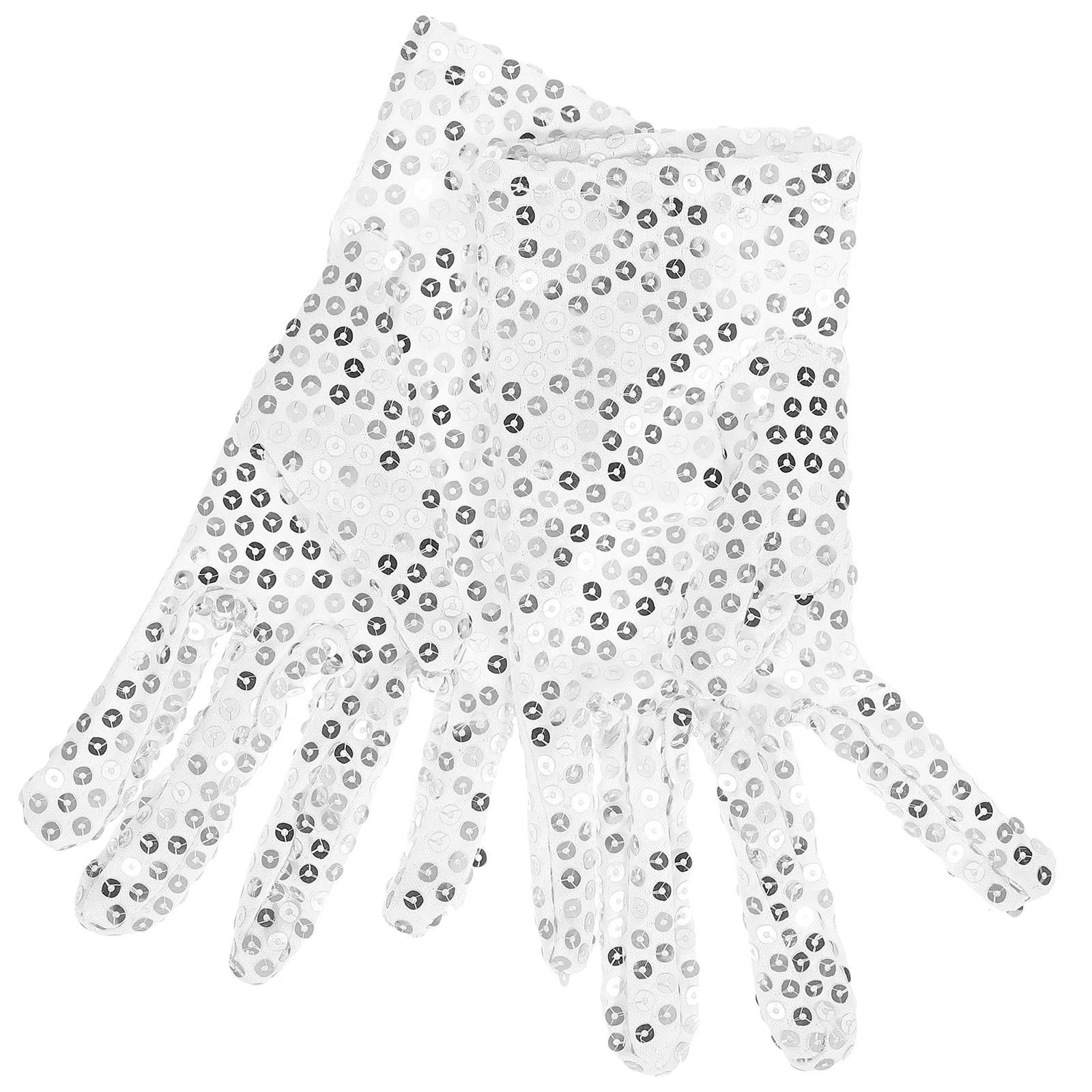 1 pz 1 paio di guanti glitterati tessuto con paillettes per feste per adulti spettacolo di danza costume handwear lucido indossabile per le donne funzionali