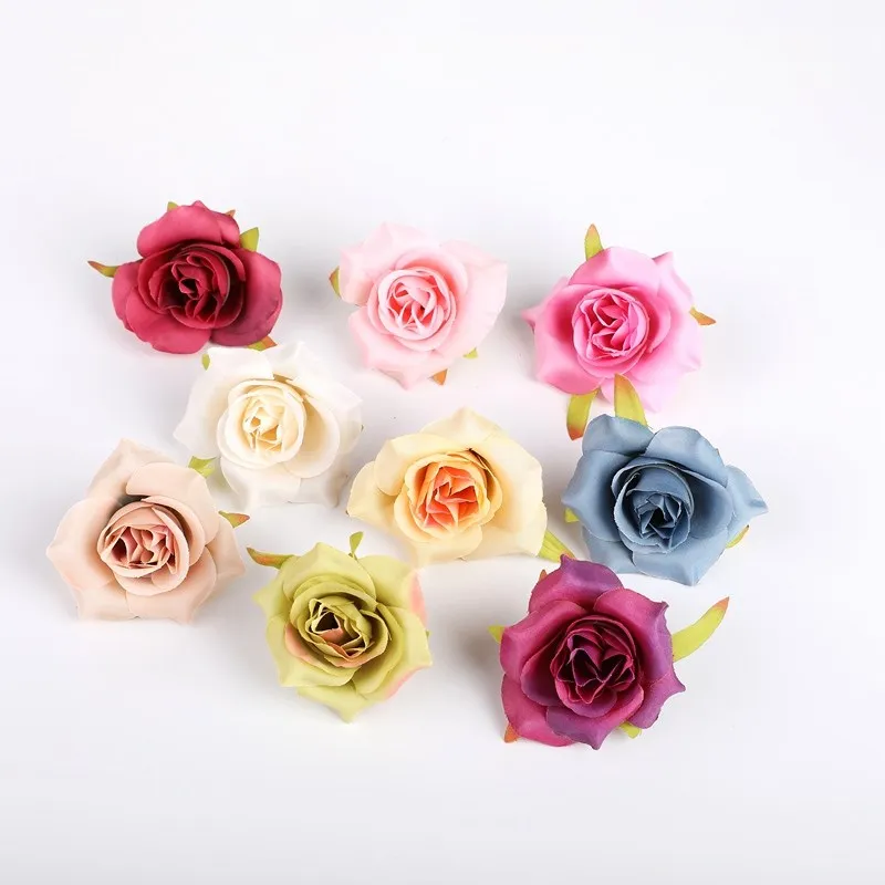 

10 Pieces Artificial Flowers Home Garden Decoration Fake Roses Wedding Decorative Flowers Wall Christmas Festival Supplies