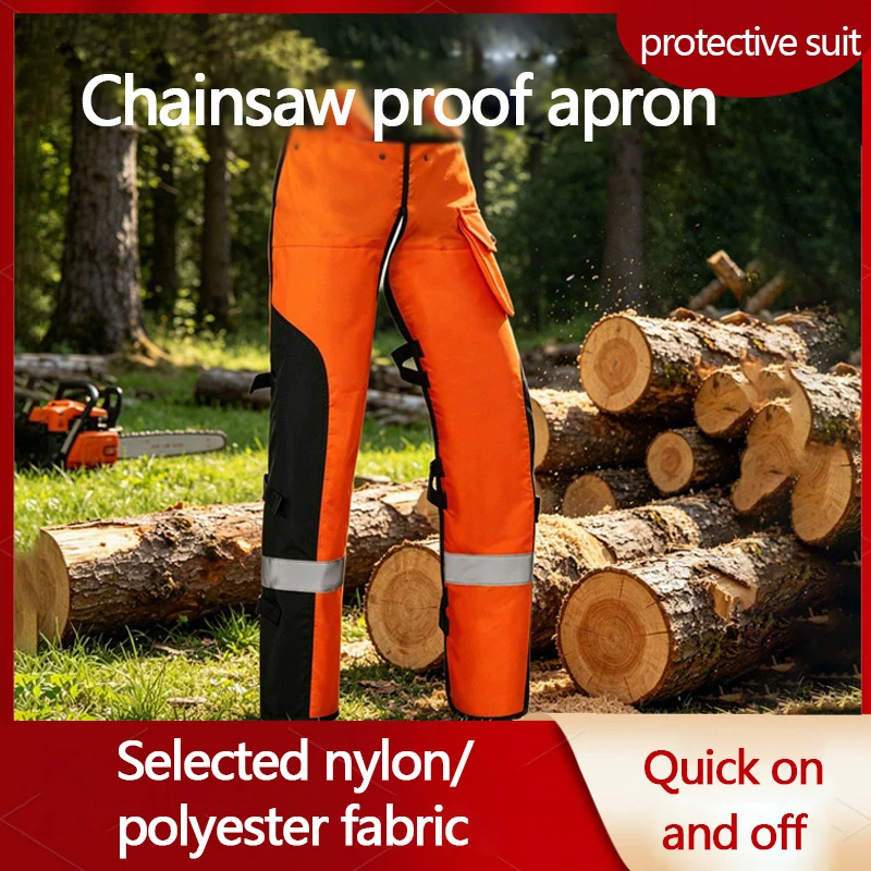 Chainsaw leg protection suit apron adjustable for loggers and forest workers chainsaw pants with reflective design