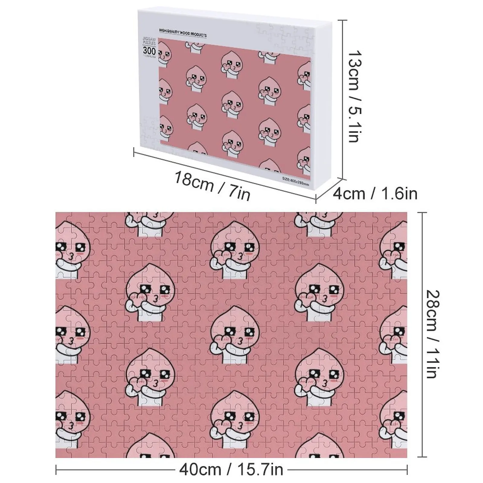 Apeach Heart Heart Apeach Peachy Heart for You Rompecabezas Nombre de madera Rompecabezas de animales de madera personalizado