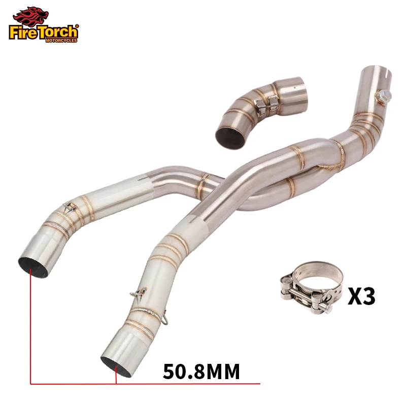 For Yamaha YZF R1 2007 2008 Motorcycle Exhaust Escape Mid Link Pipe Connect 50.8MM Muffler Catalyst Delete Eliminator Enhanced