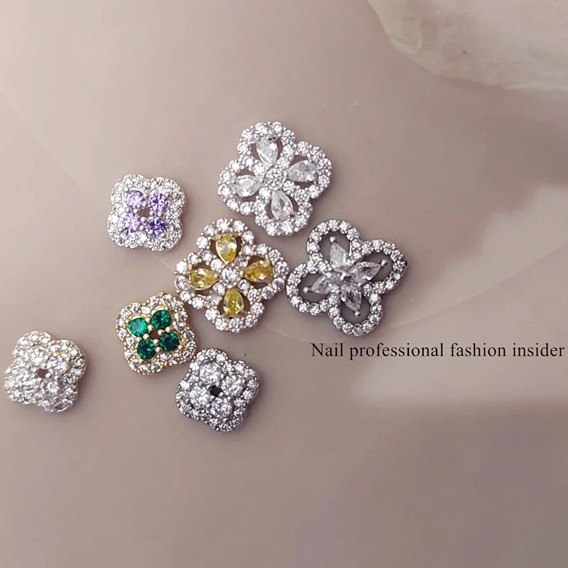 7 PCS Luxurious Zirconia Sparkling Alloy Inlaid Diamond Nail Accessories Crystal Nail art Jewelry