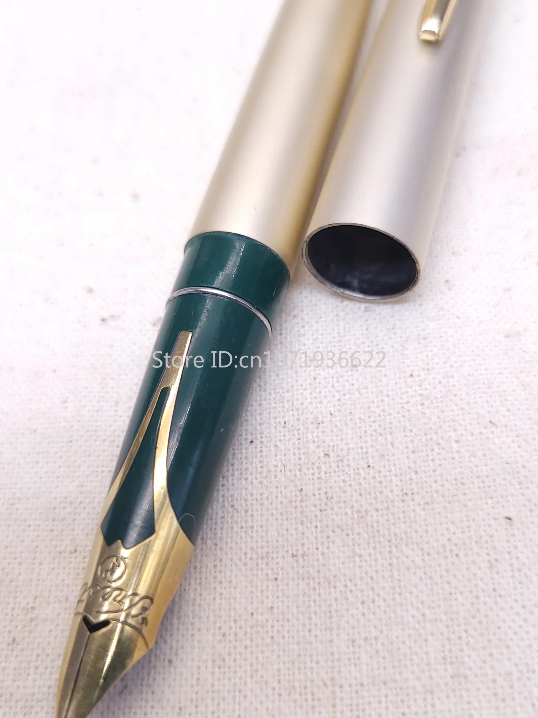 Limited Edition Japan CREST Brushed Aluminum Green Fountain Pen Iridium F 0.5mm Nib Writing Office Supplies Office Stationery