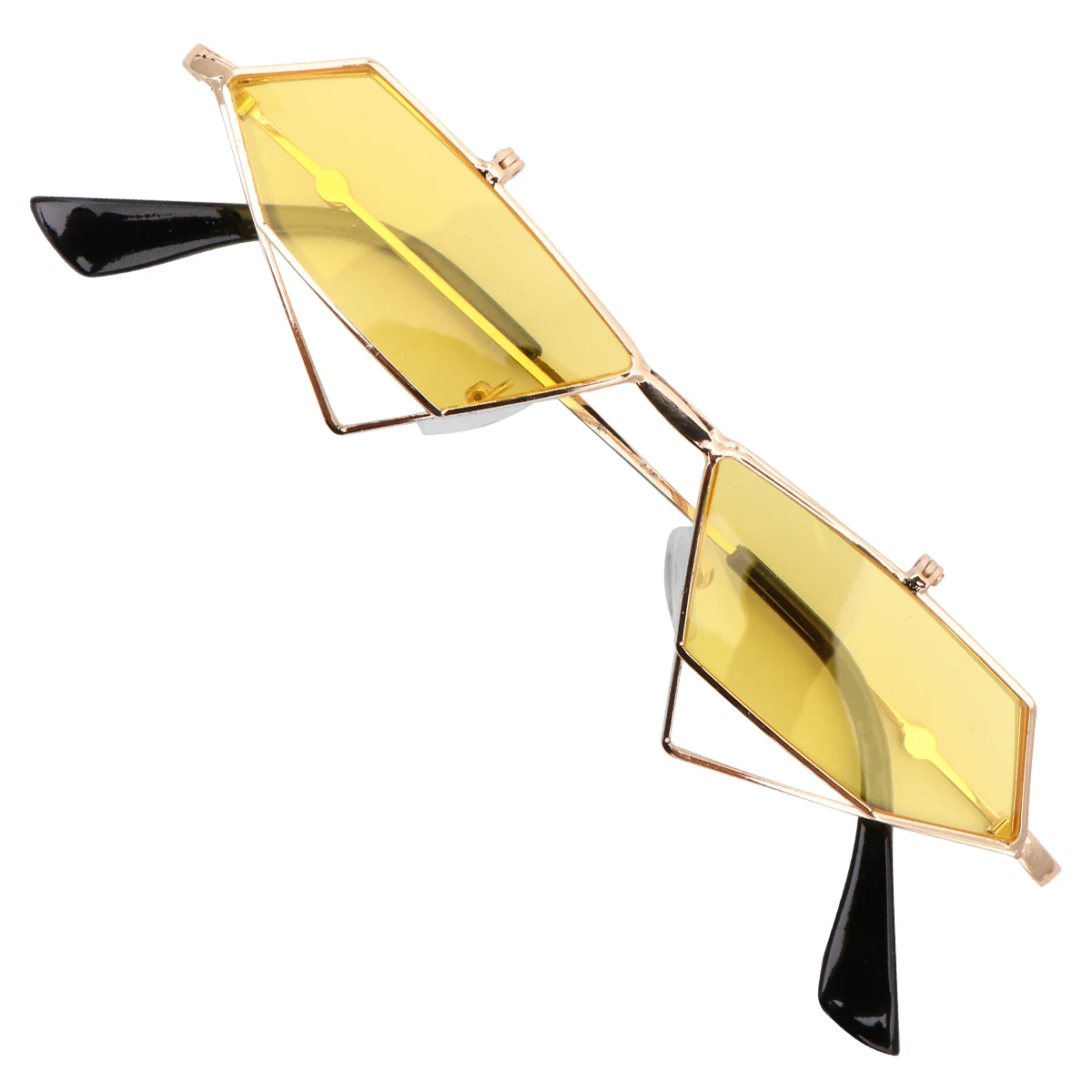 

Punk Style Cat Eye Sun Glasses Yellow Golden Frame Lightweight Fashion Eyeglasses Outdoor Accessories Eyewear Durable Design For