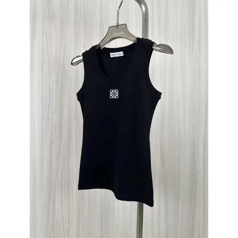 2025 Women's Cotton Vest - Slim Fit Sleeveless Summer Beachwear Chic Printed Design Luxury Gift image 2
